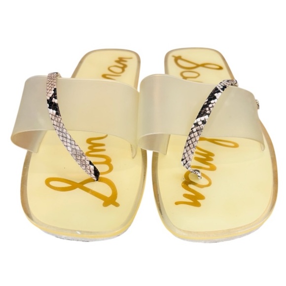 Sam Edelman Luciana Women’s Semi Opaque Transparent Yellow Slide Sandals - Picture 2 of 9